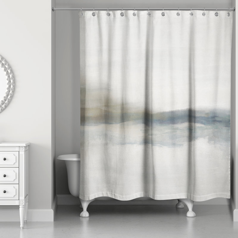 Cloudy Moody Toned Abstract Shower Curtain