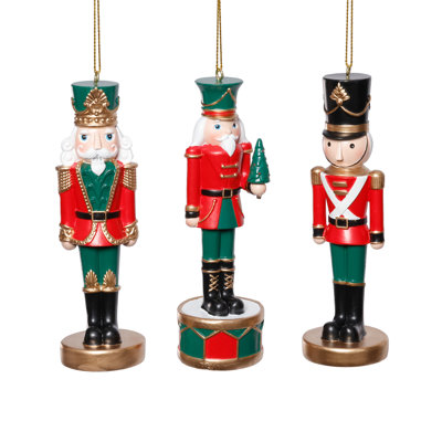 Ornements en résine Feya pour casse-noisette, 6 pièces suspendues (2 ensembles de 3 assortis)