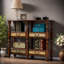 Bibliothèque rétro en bois vieilli-110373001