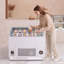 Open Air Merchandiser, 3.1 cu. ft. Shelving Commercial Refrigerator, Grab and Go Fan Cooling Display Cooler, with LED Lighting, Night Curtain, Horizontal for Restaurants, Stores, Office