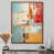Toile avec cadre flottant brun
