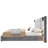 Upholstered Bed,with Reading Lamp and Usb Port, Wide Headboard,without Bedside Tables and Mattress,Velvet-1891787371
