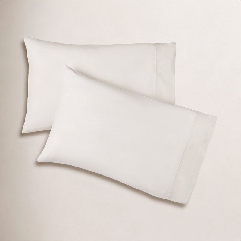 Coyer Classic Cotton Percale Pillowcase Set, Ivory, Standard - 2 Standard Pillowcases