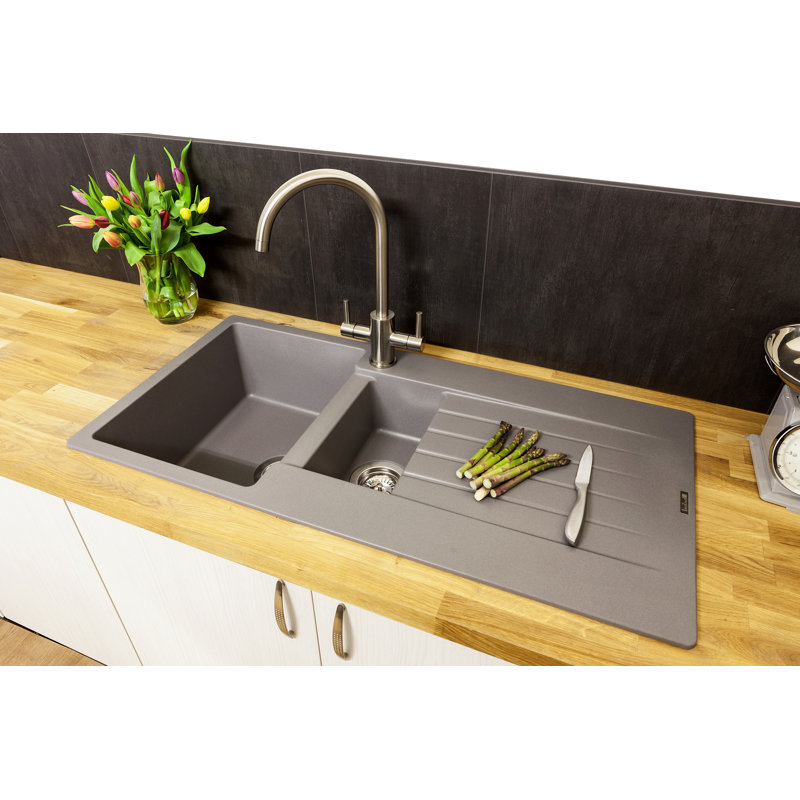 Harlem 1.5 Bowl Inset Kitchen Sink, Grey Silvery