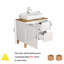 Ensemble de lavabo 31,5 pouces, 1 porte et 2 grands tiroirs, système à clous doux, conception sans poignée, plateau et pieds en bois massif naturel, lavabo carré en céramique sur le comptoir, blanc brillant