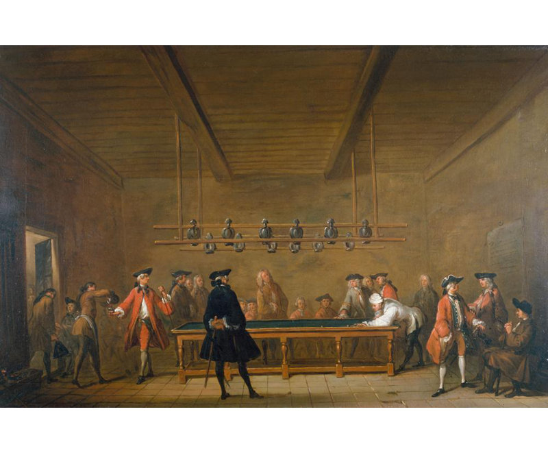 «The Billiard Game» par Jean Siméon Chardin - Art mural sur toile tendue avec châssis, H 24 po x l 17 po
