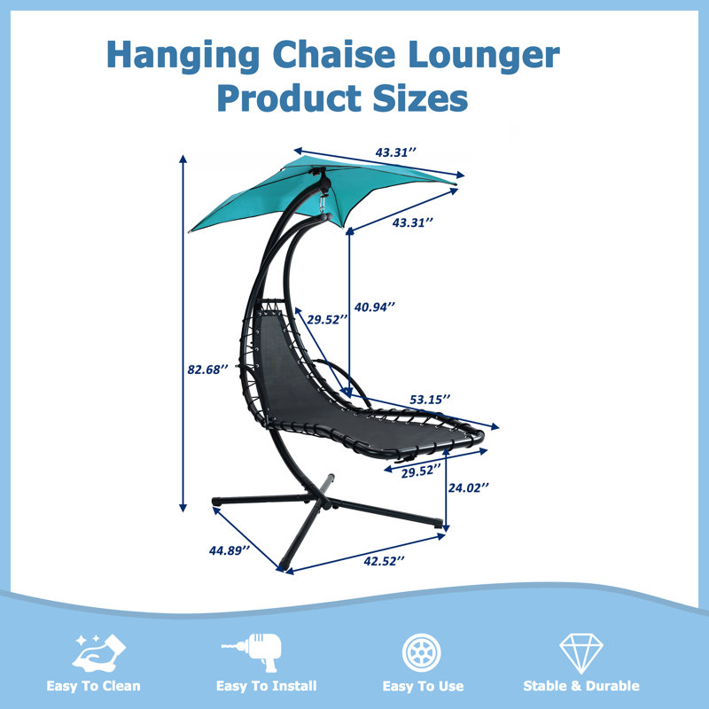 Chaise longue suspendue 1 personne Josian, Bleu