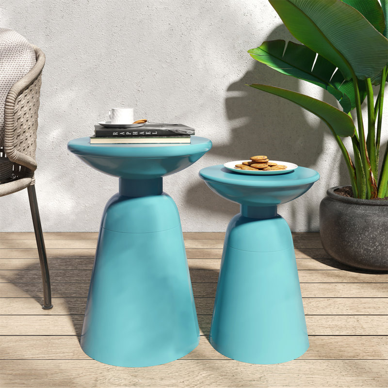 Table d'appoint Caneisha, Bleu sarcelle