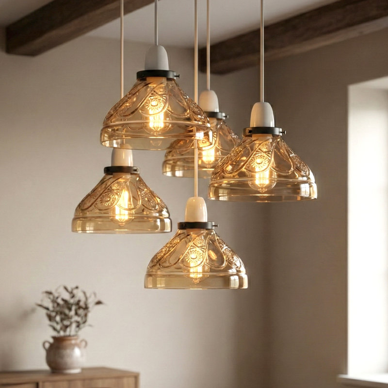 9cm H Glass Lamp Shade ( Screw On ), Brown