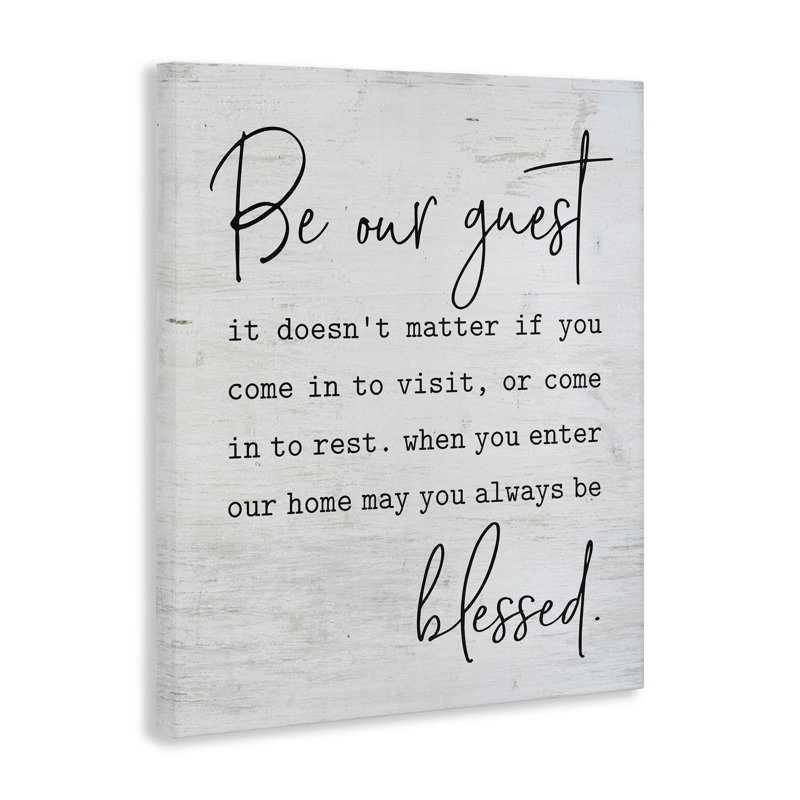 Be Our Guest by Lettered and Lined - Textual Art Print, 40" H x 30" W