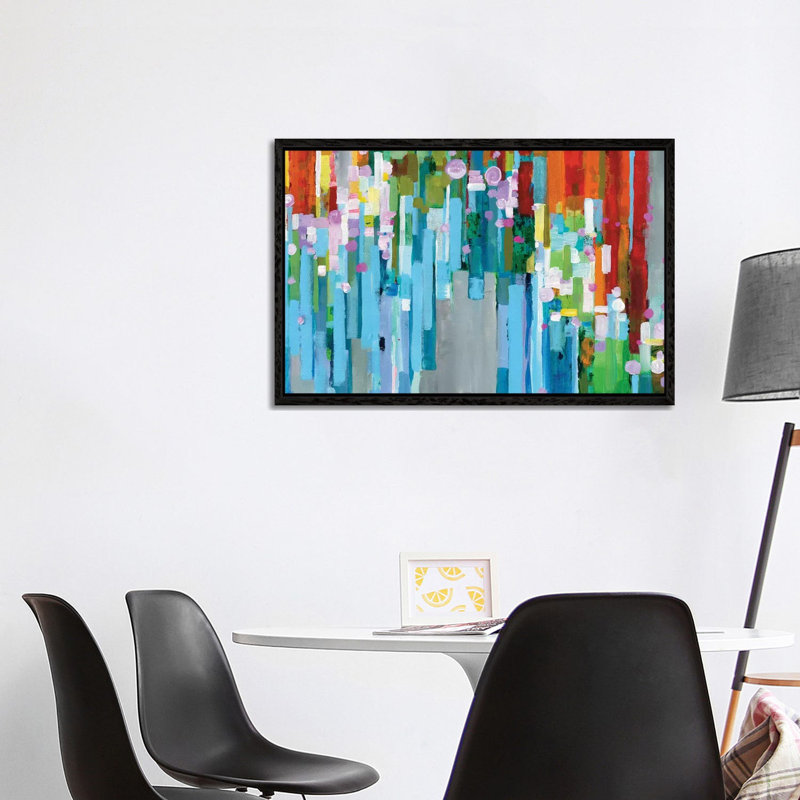 Rainbow Of Stripes In Zoom by Danhui Nai - Gallery-Wrapped Canvas Giclée on Canvas, Black Framed, 101.6 cm H x 66.04 cm W