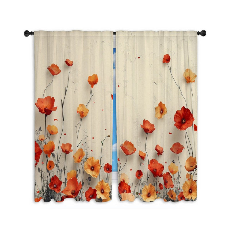 Delapaz Semi Sheer Curtain, 30" W x 58" L