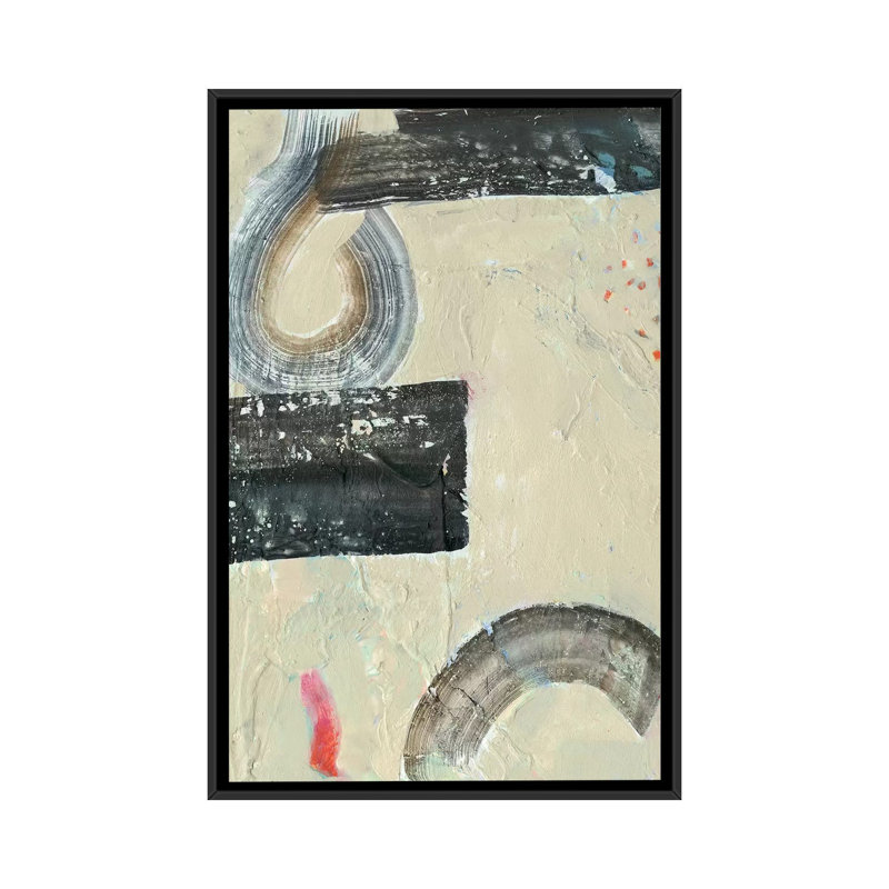 «Striate IV», impression sur toile, H 26 po x l 18 po x P 1,5 po, Toile avec cadre noir, Pas de tapis