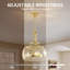 Lustre 3 lumières avec abat-jour en verre transparent, industriel / rustique / campagnard-129171583
