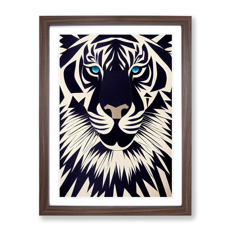 Tiger No.4 Abstract - Framed Print, Walnut Framed, 34cm H x 25cm W x 2cm D