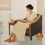 «Small Break», reproduction figurative mat encadrée beige décorative-1491541923