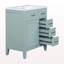 Ensemble de meuble-lavabo avec lavabo 30 po, armoire de salle de bain verte avec tiroirs, structure solide et panneau de fibres à densité moyenne-789353837
