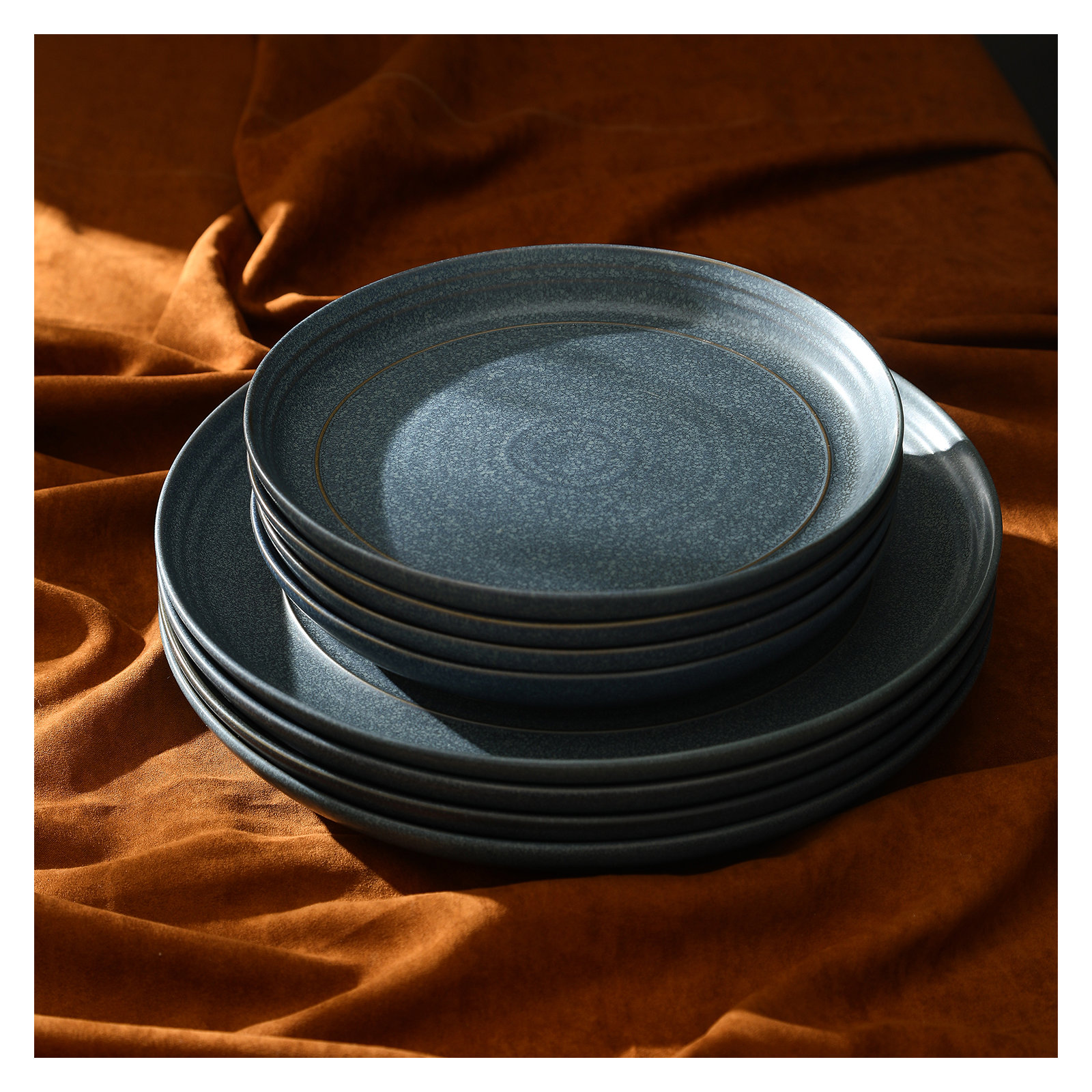 Stone Lain Elio 12-Piece Dinnerware Set Stoneware, Blue