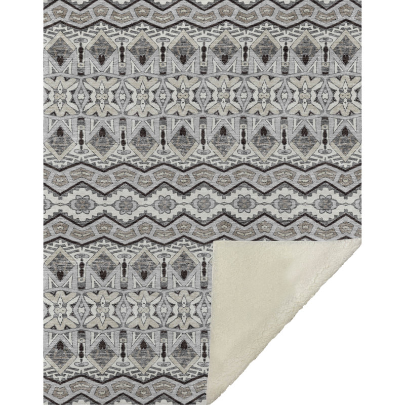 Jeté marocain Addison Sherpa ASB909, Gris