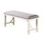 Dining Bench In Gray And White, Cushioned Seat, Bench, White Wood,
