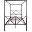 Structure de lit à baldaquin en métal noir. Conception robuste et robuste. Stable et silencieux. Rangement suffisant sous le lit. Facile à assembler. 12 offerts. Peut supporter un cadre noir de 400 à 600 lb. Stable.