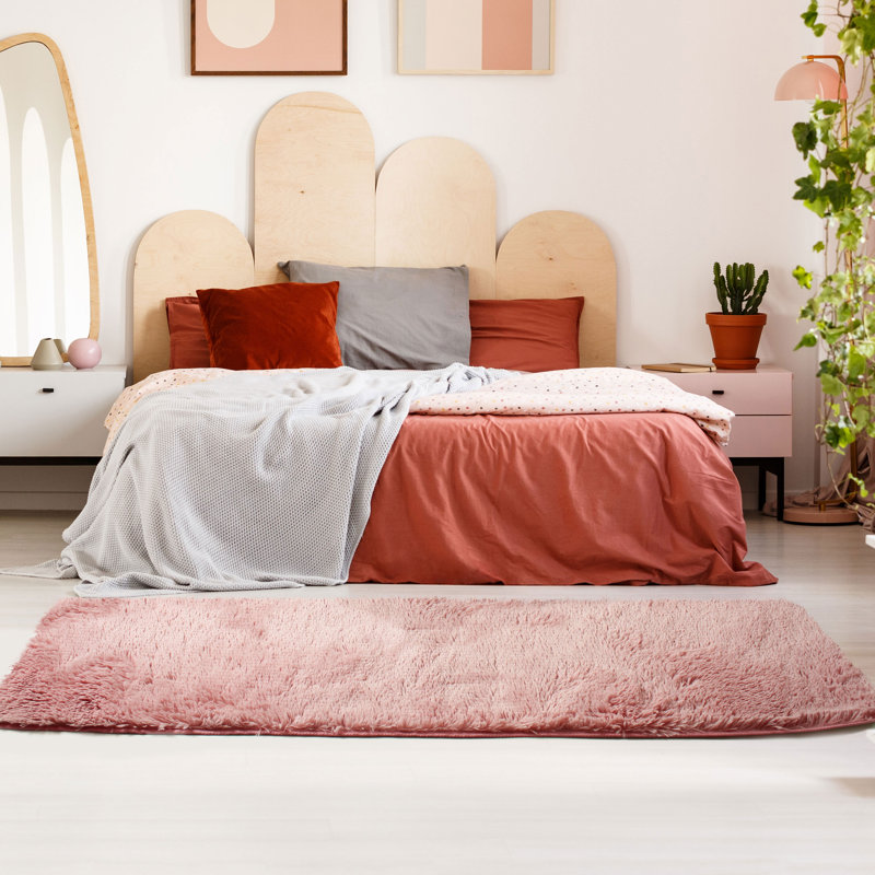Nisha Solid Colour Shag Area Rug, Rectangle 225 x 340cm