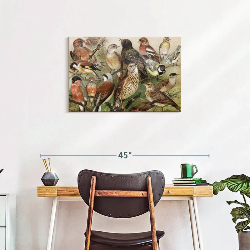 Brampt Botanical Birds Collection I, 20" H x 30" W