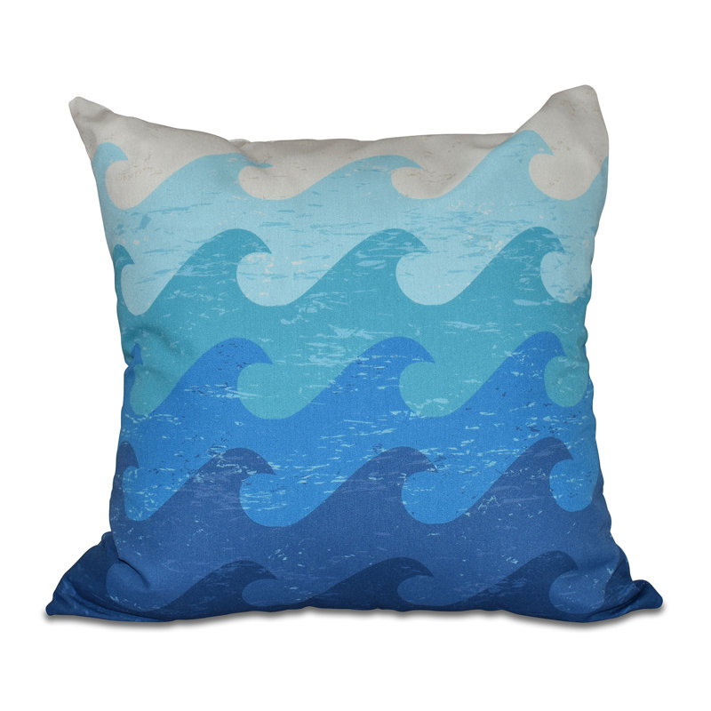 Surf, Sand, & Sea Deep Sea Square Pillow Cover & Insert, Blue, 18" H x 18" W