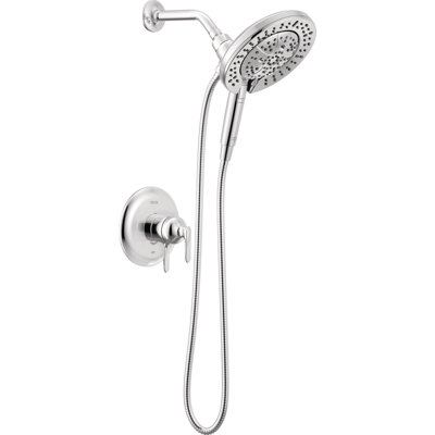 Delta Bonacci 17 Series Chrome Dual-Function Shower Faucet Set with In2ition 2-in-1 Dual Shower Head with ProClean Spray, Valve Trim, Lumicoat Chrome (Valve Not Included)