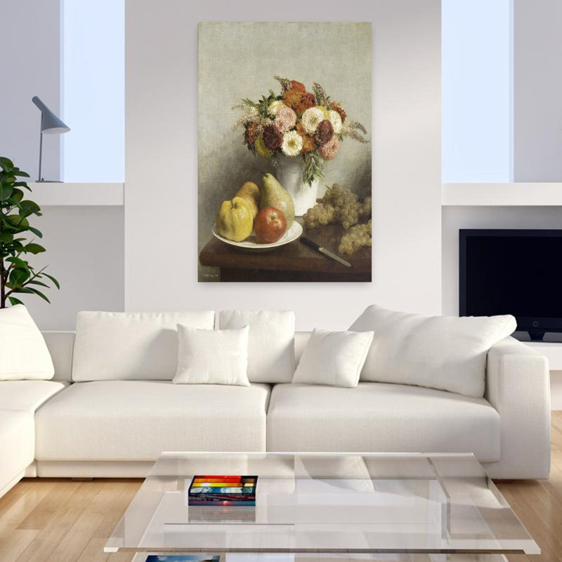 Art floral traditionnel rétro, H 48 po x l 32 po