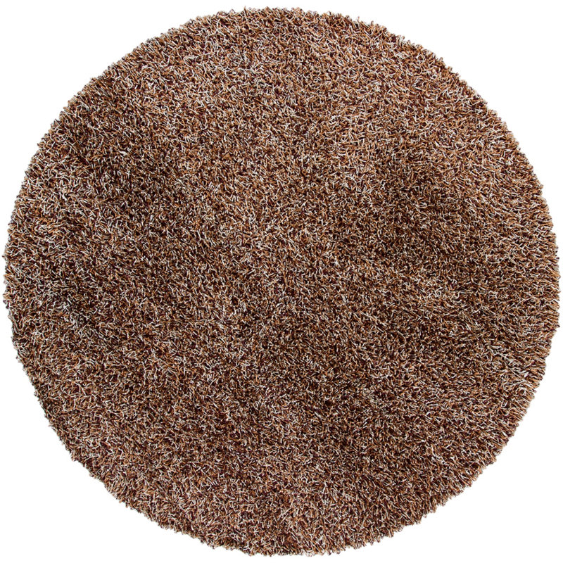 Tapis contemporain tissé à la main Latitude / brun Latitude / Ivoire Latitude Run®, Rond 7 pi 9 po