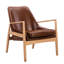 Fauteuil de style Mid-Century moderne en cuir Pu, soutenu par une structure en bois massif pour fauteuil de salon, en cuir et avec un dossier très confortable-902319082