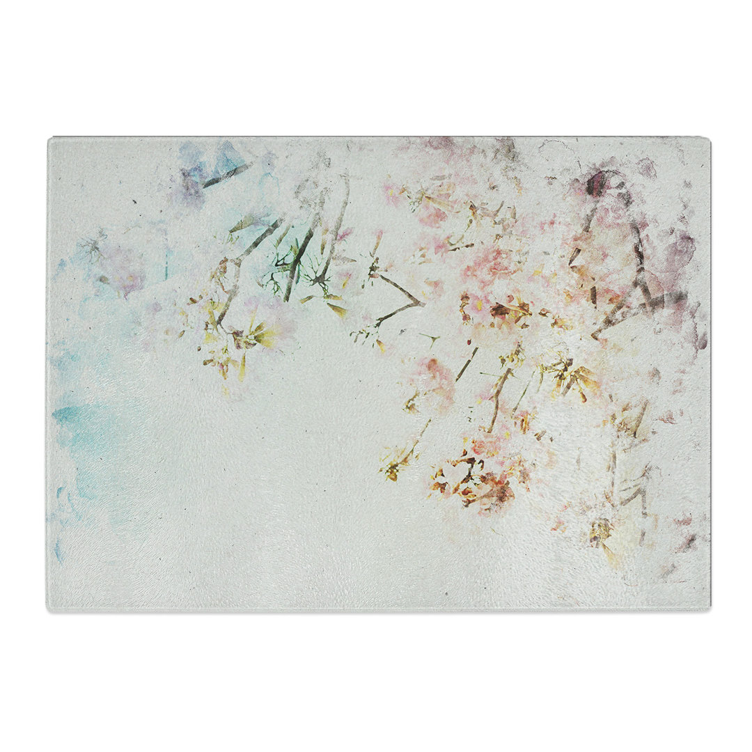Tempered Glass Pretty Pink Cherry Blossom Tree Chopping Board