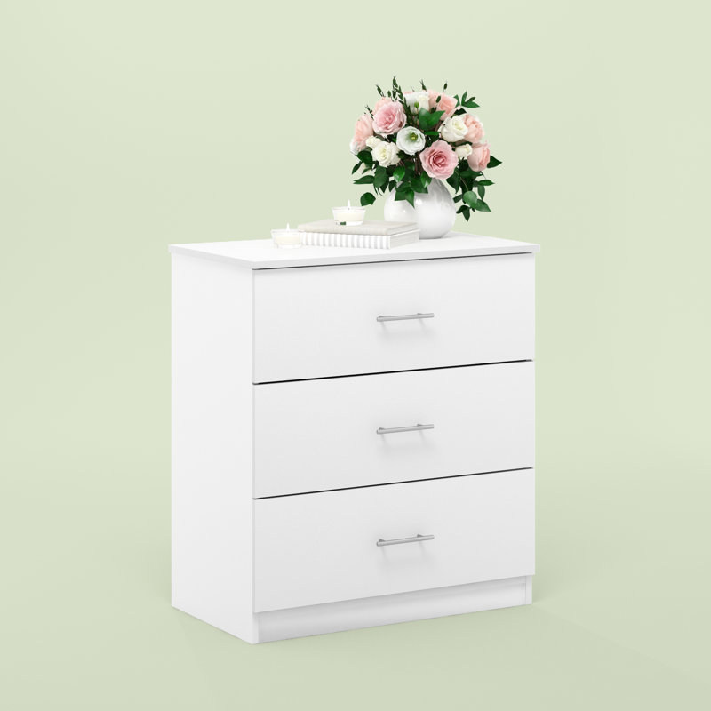 Rieka 69.9cm W 3 - Drawer Chest of Drawers, White