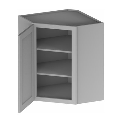 Kindwood Eco Shaker 24 W x 12 D x 15 H Ready-to-Assemble Plywood Corner Wall Cabinet in Gray