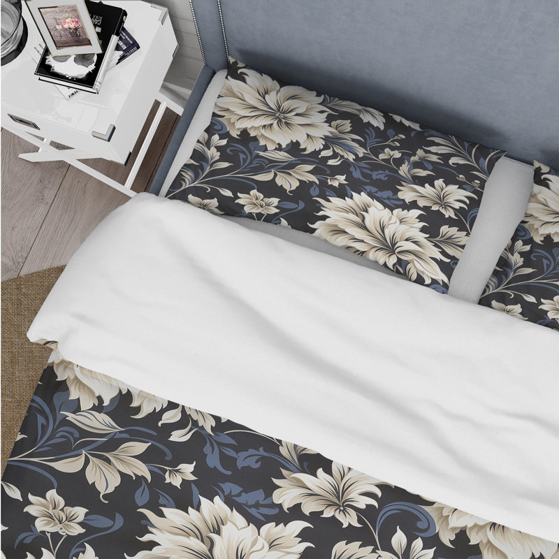 Ensemble de housse de couette damassé beige foncé, Housse de couette pour grand lit et 2 taies décor