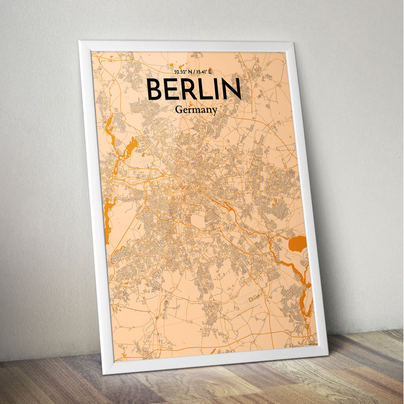 Berlin City Map - No Frame Print, 61cm H x 45.7cm W x 0.13cm D x 0.13cm D
