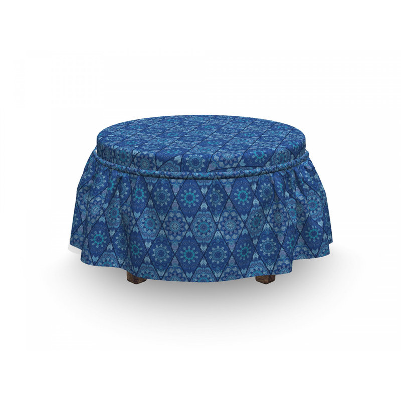 Housse pour repose-pieds rhombus floral boho