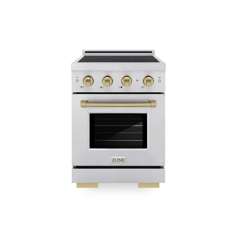 ZLINE Autograph 24 in. Paramount Induction Range with 3 Element Cooktop & Matte Black Accents, Champagne Bronze