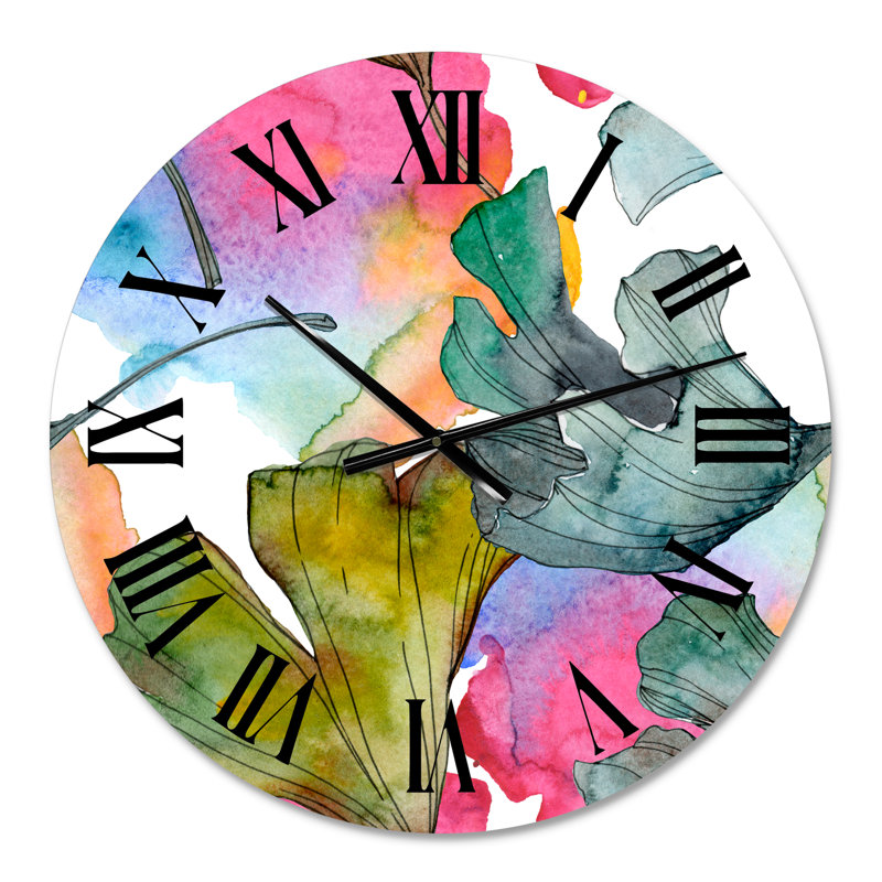 Ginkgo Biloba Leaf Foliage - Horloge murale traditionnelle, Petit