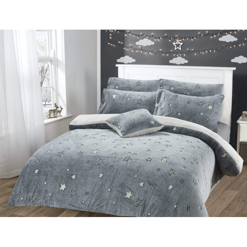 Polyester No Pattern Duvet Cover Set with Pillowcases, Single Duvet Cover Set + 2 Pillowcases