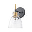 1-Light Modern Transitional Bell-Shaped Clear Ripple Glass Wall Sconce