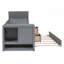 Lit de jour simple avec accoudoirs de rangement, lit gigogne-117190707