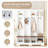 Hall Tree With Bench And Shoe Storage, 76.7"H Modern 3-In-1 Coat And Shoe Rack-900405010