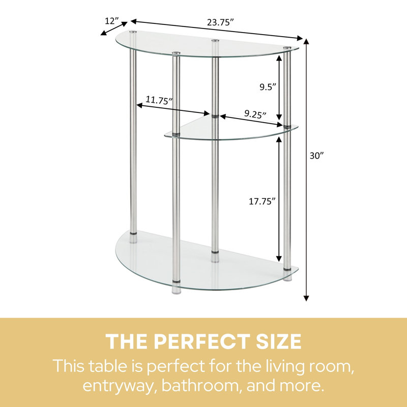 Beckett 23" W 3 Tier Glass Entryway Table