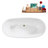 63" Streamline Soaking Freestanding Tub and Tray With Internal Drain-101697919