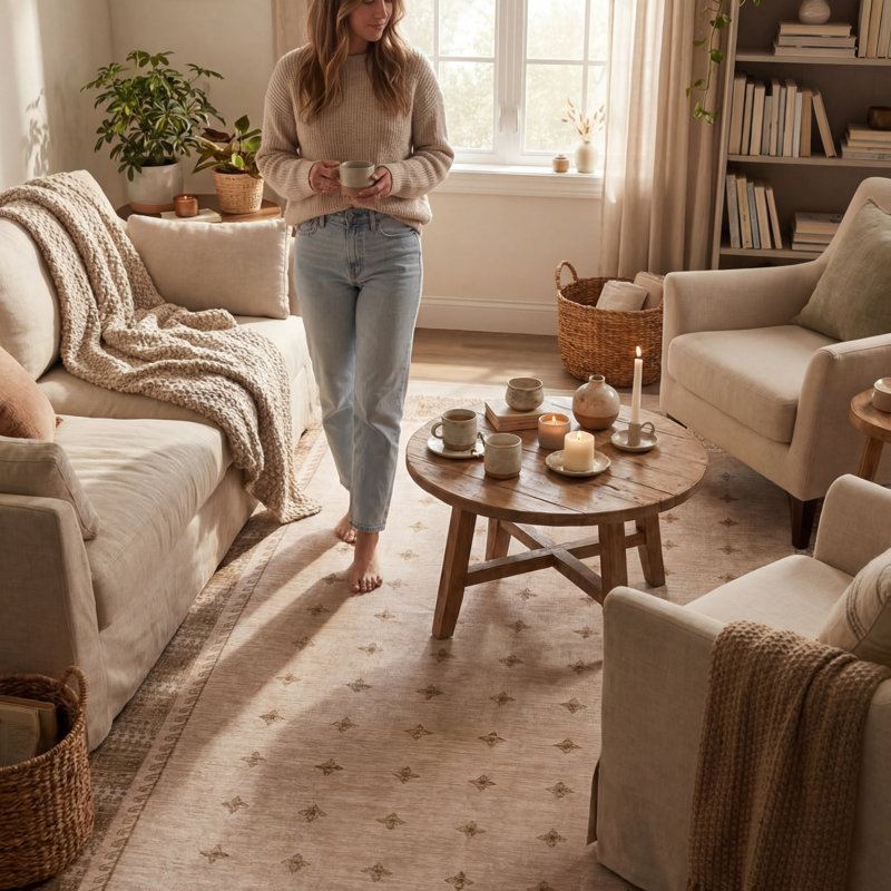  Sorrelle Bordered Washable Rug, Rectangle 8'6" x 11'6"