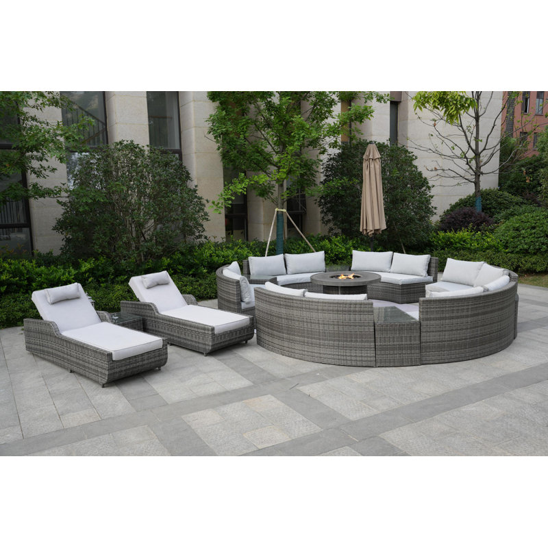 Areefa 14 - Person Patio Conversation Set with Cushions