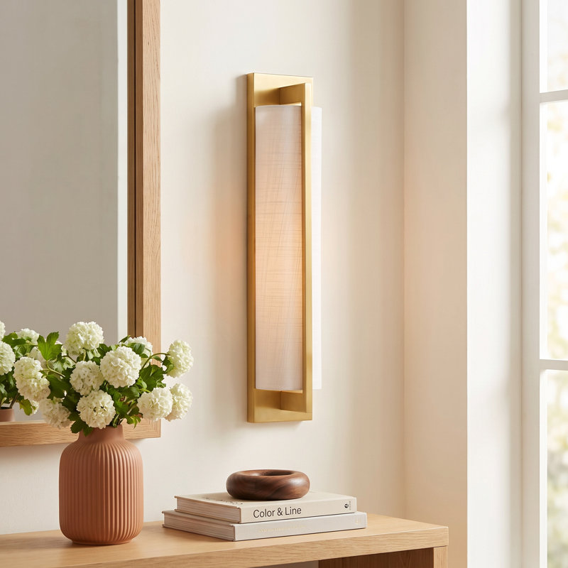 Priam Flush Mounted Sconce in Warm Brass, Warm Brass