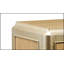 Dodie Natural Oak Sunburst Pattern & Taupe Champaign Finish Console Cabinet